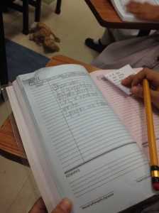 Kindergartener's journal during the third week of school. 